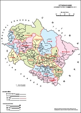 Administrative Map of Uttarakhand