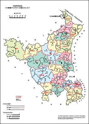 Administrative Map of Haryana