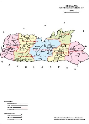 Administrative Map of Meghalaya