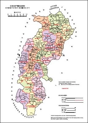 Administrative Map of Chhattisgarh