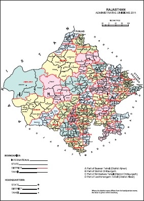 Administrative Map of Rajasthan