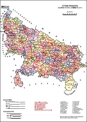 Administrative Map of Uttar Pradesh