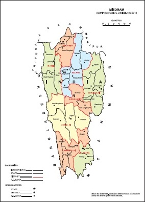 Administrative Map of Mizoram