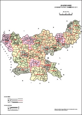 Jharkhand C.D.Block Map, Jharkhand District Map, Census 2011 @vList.in